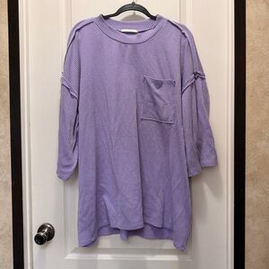 Purple Oversized Boutique Top with Pocket